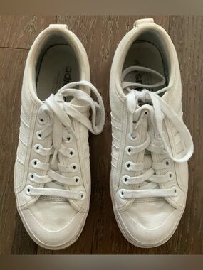 adidas White Low-Top Canvas Sneakers